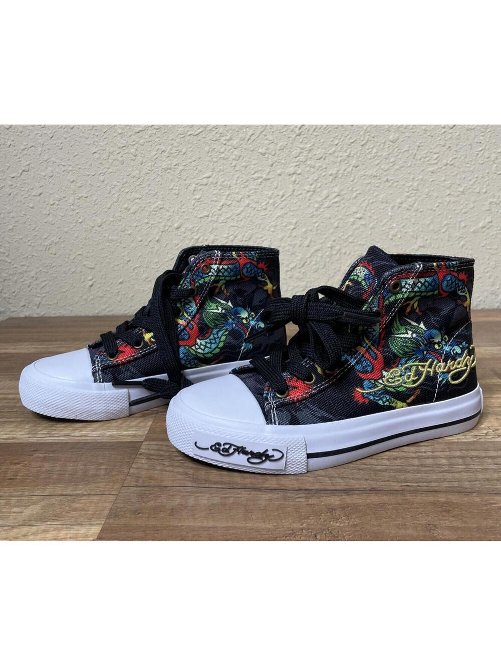 Ed Hardy high-top canvas sneakers little boys Size 12 NEW